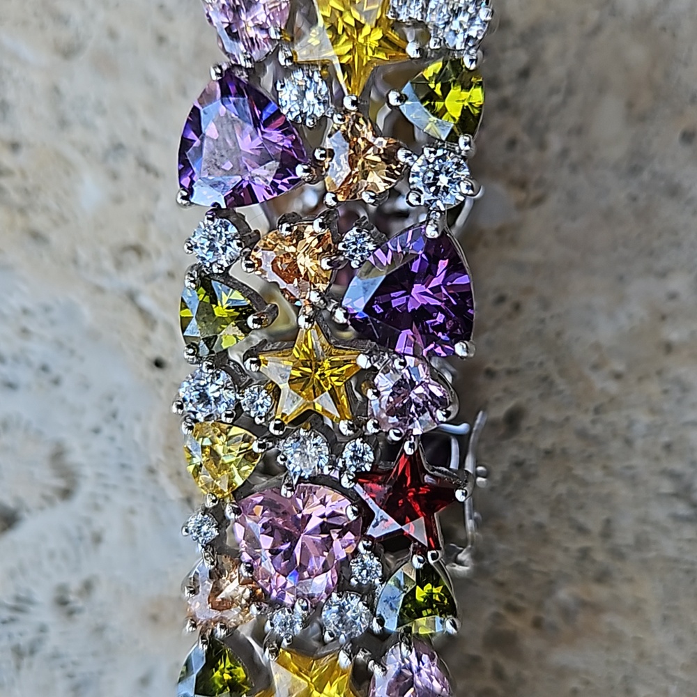 Charles Winston for JTV Sterling Silver & Bella Luce Gemstone Bracelet - Picture 8 of 16